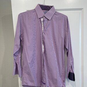 Purple Checkered Dress Shirt (16.5-32/33)